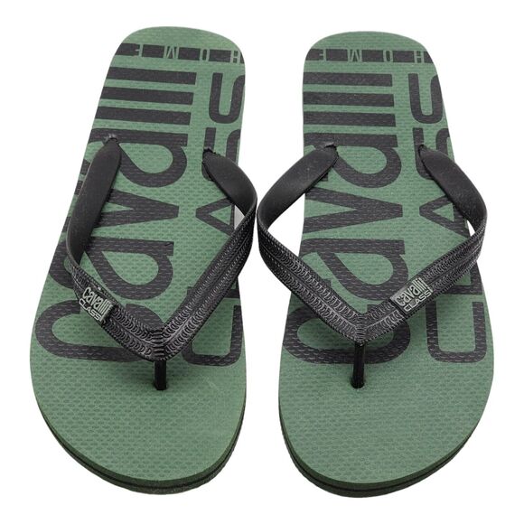 Cavalli Class Logo Men's Flip Flops Sandals in Green size 9 42-43 - Picture 1 of 6